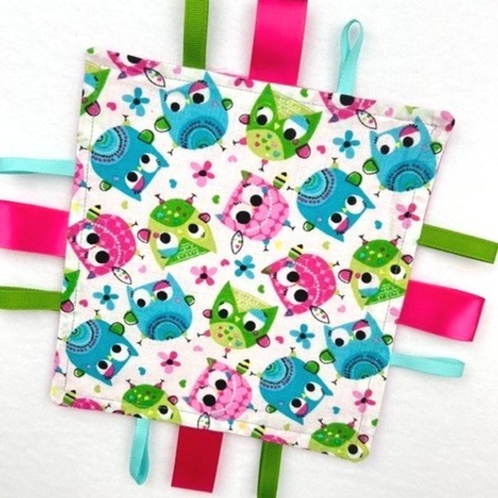 Homemade Sensory Crinkle Tag Loveys Set of 3 100% Cotton - Limited Supply - Picture 2 of 10